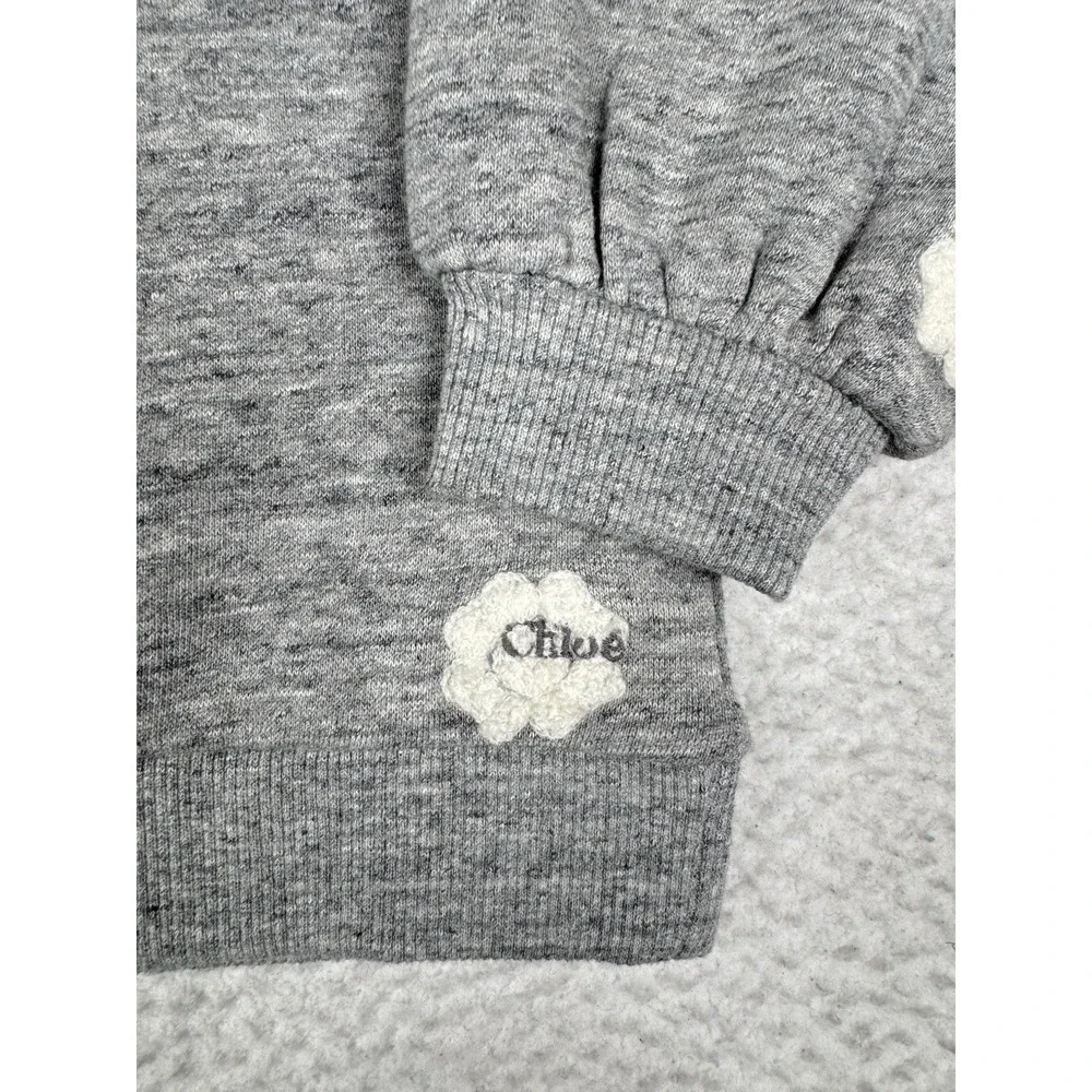 NEW - CHOLE Flower Embroidered Sweatshirt Gray - Youth Kids 5